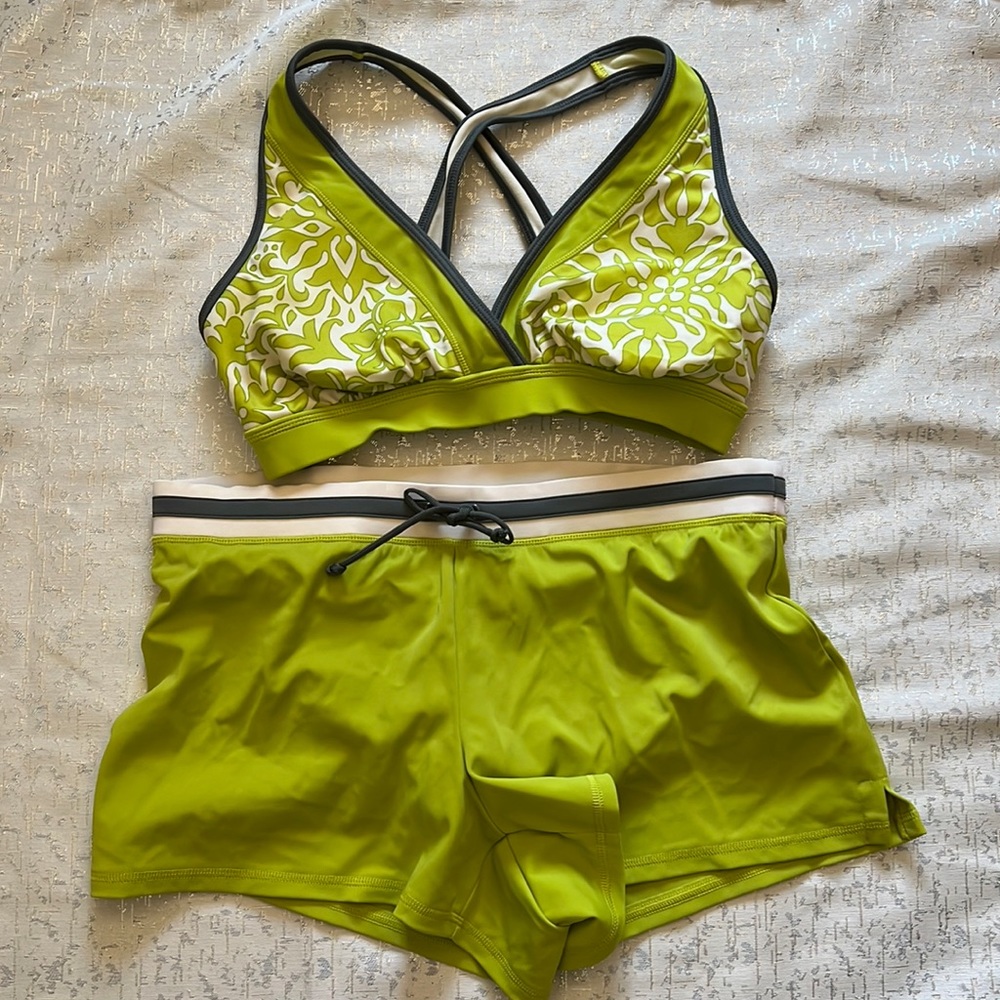 Women's Chlorine Resistant Reversible Halter Bikini Top & Bottom Swimsuit